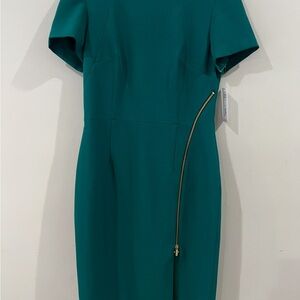 Julia Jordan Teal Dress with Gold Accent